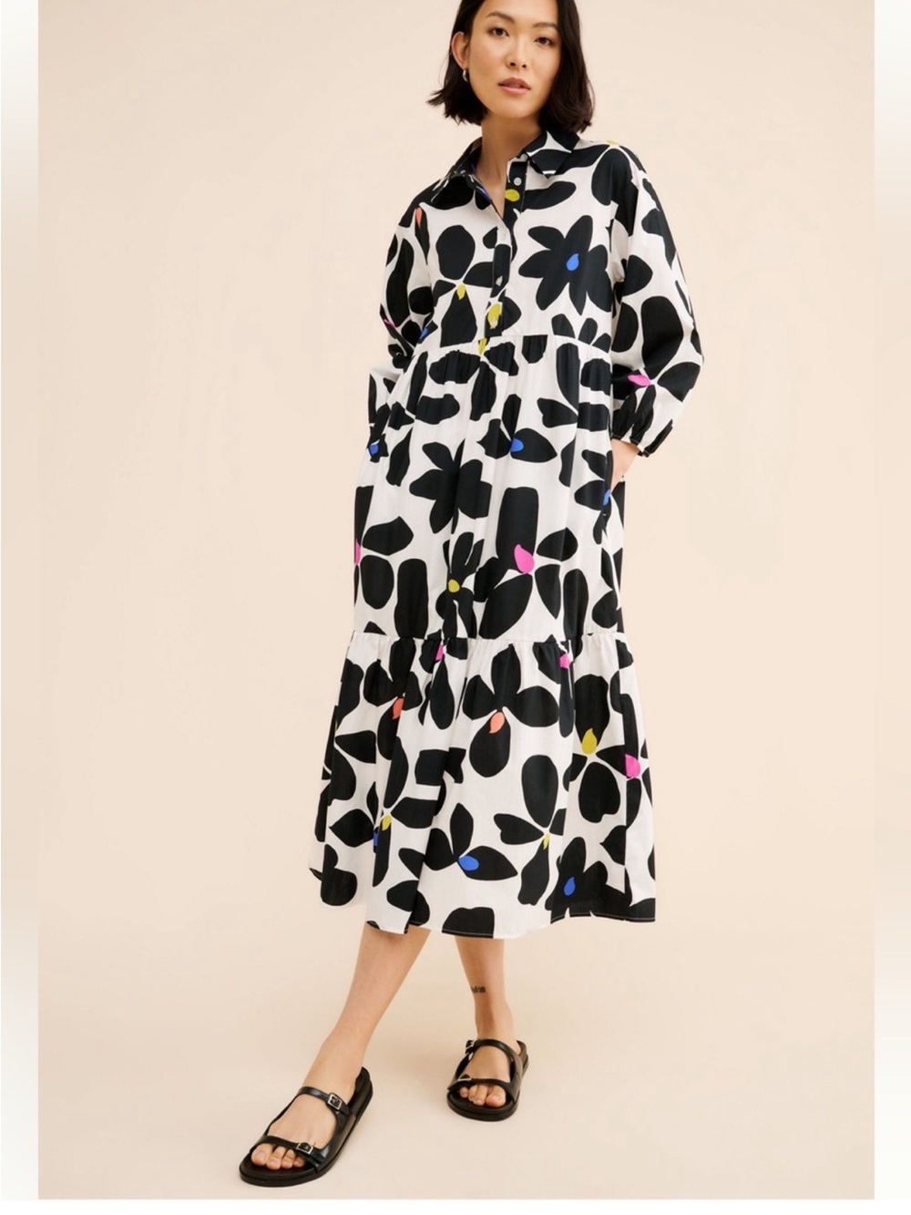 Maeve Bettina Tiered Shirt Dress